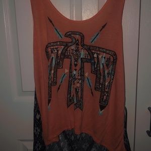 Pink and geometric tank top